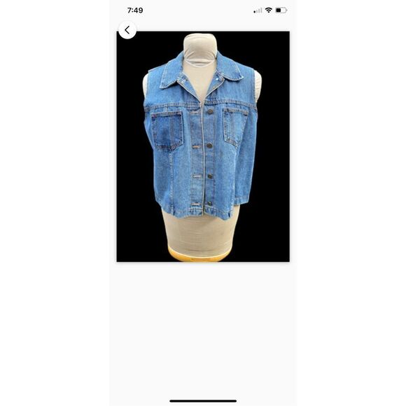 Planet X Vintage Denim Vest Sz. 1X - Picture 9 of 10